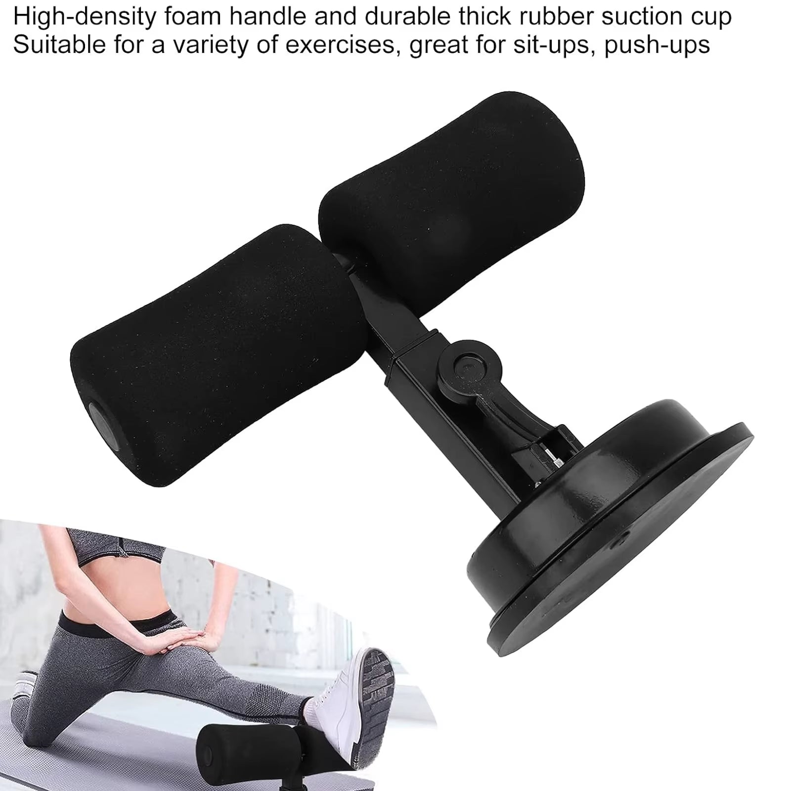 Suction Cup Sit-Up Assist Device, Abdominal Workout Trainer for Home Gym, Portable Abs Exercise Equipment with Non-Slip Base, Pe